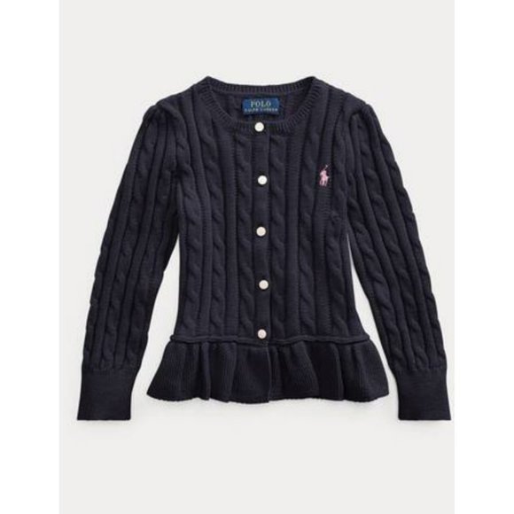 Ralph Lauren Other - Ralph Lauren Babies Cardigan Cable Knit Preppy Black  7 Months